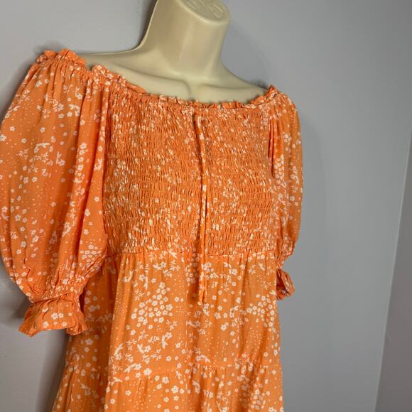 Faithfull The Brand Charlotte Mini Dress Stevie Floral Print Tiered Babydoll 6 - Picture 8 of 13